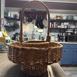 Vintage‎ Mid Century Wicker Wine Bottle Caddy 1960s Made in Yugoslavia